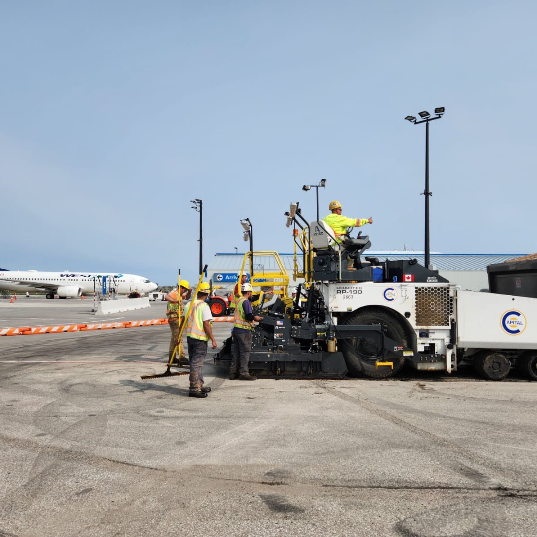 Capital Paving working at the Kitchener Airport